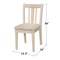 International Concepts Rectangle Set of 2 San Remo Juvenile Chairs, 13.2 in W, 16 in L, 26 in H, Wood, Unfinished CC-105P - alternate 4
